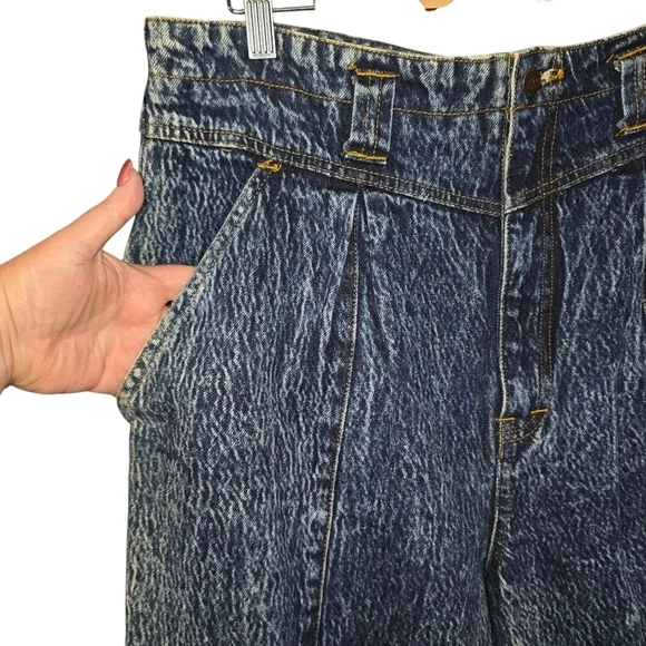 Vintage NWT Stefano World Wide 80's Acid Wash Yoke Front Baggy Jeans NWT Size 18 - Picture 5 of 12